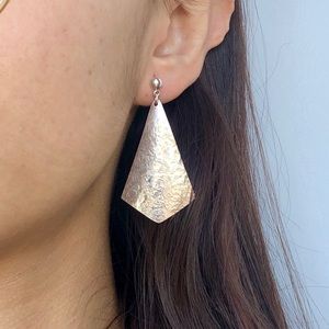 Anthropologie Sterling Silver oversized diamond shape earrings